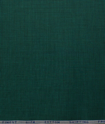 Burgoyne Men's Giza Cotton Solids 2.25 Meter Unstitched Shirting Fabric (Dark Basil Green)
