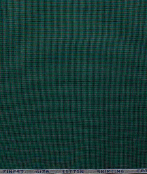 Burgoyne Men's Giza Cotton Solids 2.25 Meter Unstitched Shirting Fabric (Dark Basil Green)