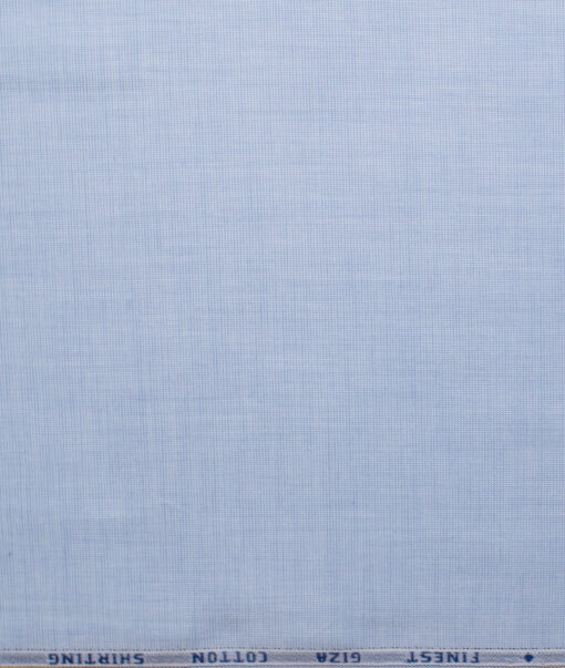 Burgoyne Men's Giza Cotton Solids 2.25 Meter Unstitched Shirting Fabric (Light Blue)