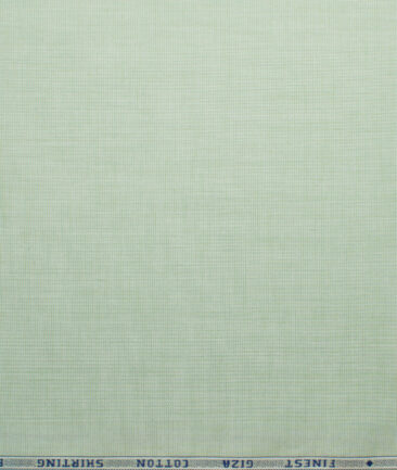 Burgoyne Men's Giza Cotton Solids 2.25 Meter Unstitched Shirting Fabric (Light Olive Green)