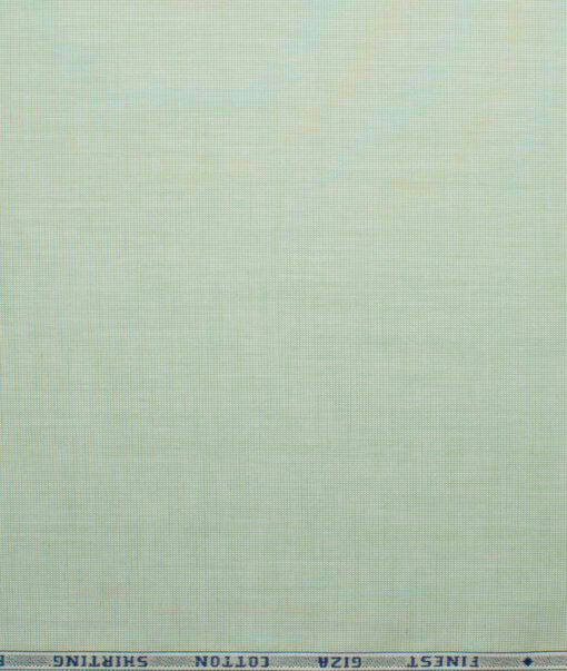 Burgoyne Men's Giza Cotton Solids 2.25 Meter Unstitched Shirting Fabric (Light Olive Green)