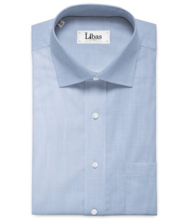 Burgoyne Men's Giza Cotton Solids 2.25 Meter Unstitched Shirting Fabric (Sky Blue)