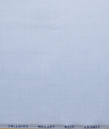 Burgoyne Men's Giza Cotton Solids 2.25 Meter Unstitched Shirting Fabric (Sky Blue)