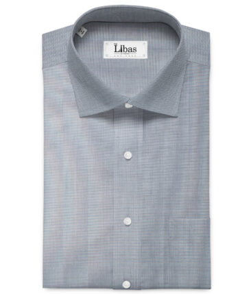 Burgoyne Men's Giza Cotton Solids 2.25 Meter Unstitched Shirting Fabric (Silver Grey)