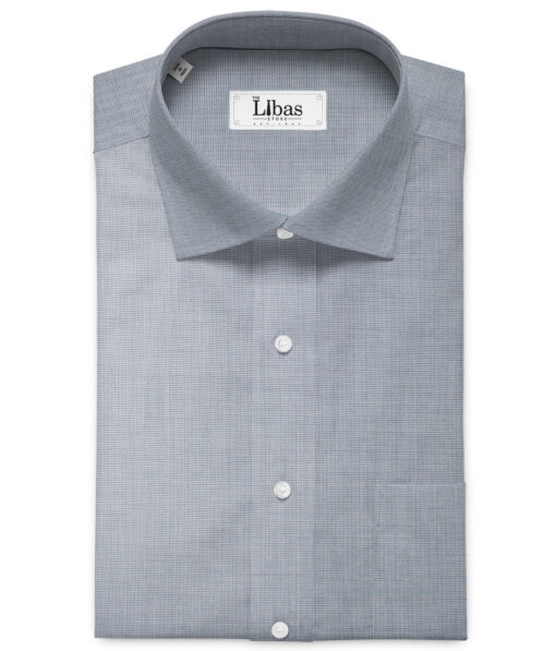 Burgoyne Men's Giza Cotton Solids 2.25 Meter Unstitched Shirting Fabric (Silver Grey)