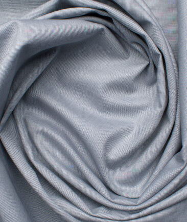 Burgoyne Men's Giza Cotton Solids 2.25 Meter Unstitched Shirting Fabric (Silver Grey)