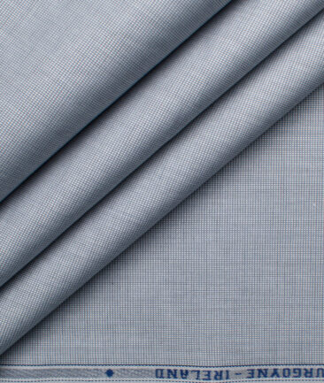 Burgoyne Men's Giza Cotton Solids 2.25 Meter Unstitched Shirting Fabric (Silver Grey)