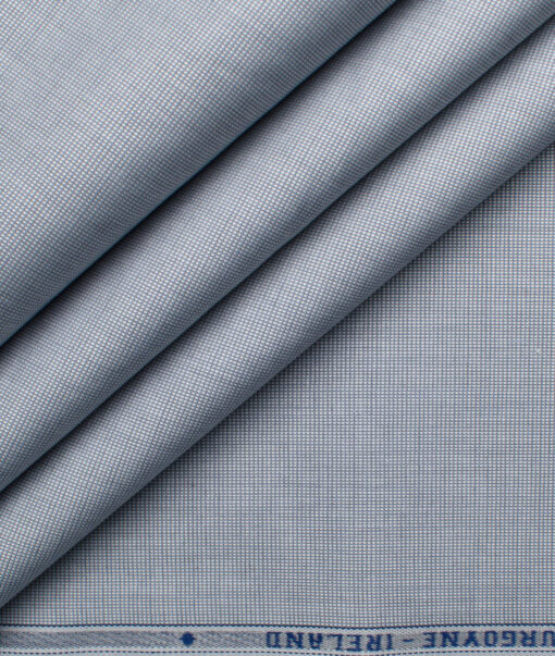 Burgoyne Men's Giza Cotton Solids 2.25 Meter Unstitched Shirting Fabric (Silver Grey)