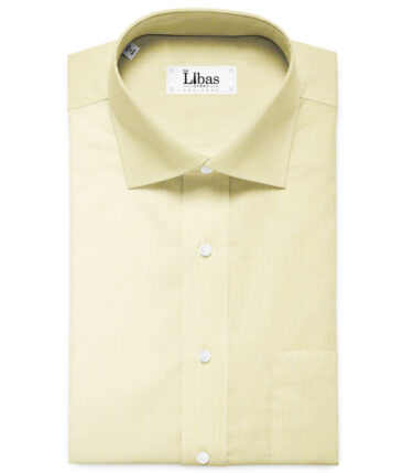 Burgoyne Men's Giza Cotton Solids 2.25 Meter Unstitched Shirting Fabric (Yellow)