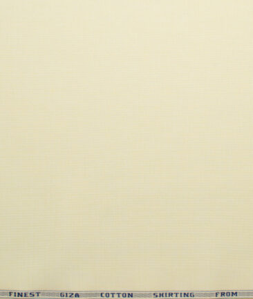 Burgoyne Men's Giza Cotton Solids 2.25 Meter Unstitched Shirting Fabric (Yellow)