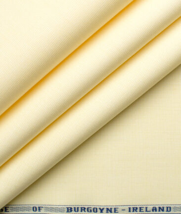 Burgoyne Men's Giza Cotton Solids 2.25 Meter Unstitched Shirting Fabric (Yellow)