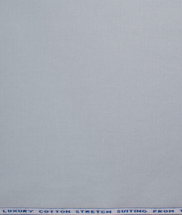 Burgoyne Men's Cotton Solids 1.50 Meter Unstitched Stretchable Cotton Trouser Fabric (Light Cloud Grey)