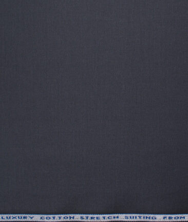 Burgoyne Men's Cotton Solids 1.50 Meter Unstitched Stretchable Cotton Trouser Fabric (Dark Grey)
