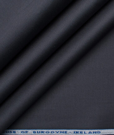 Burgoyne Men's Cotton Solids 1.50 Meter Unstitched Stretchable Cotton Trouser Fabric (Dark Grey)