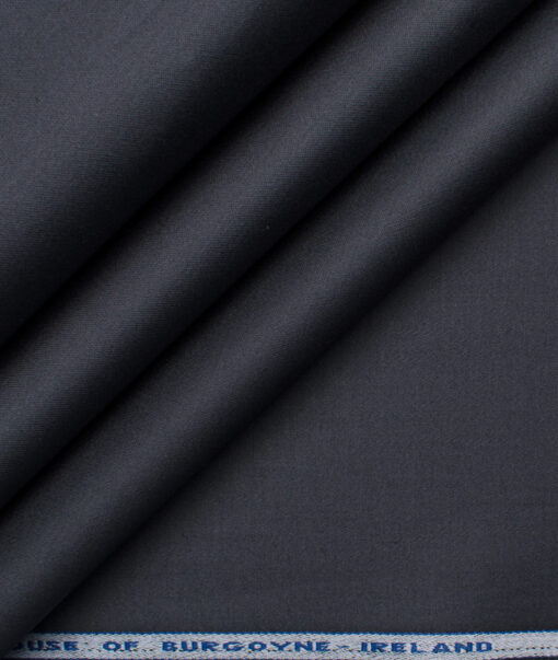 Burgoyne Men's Cotton Solids 1.50 Meter Unstitched Stretchable Cotton Trouser Fabric (Dark Grey)