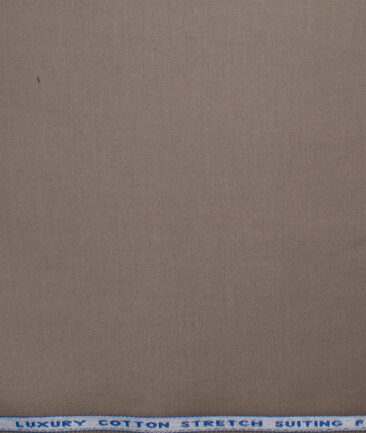 Burgoyne Men's Cotton Solids 1.50 Meter Unstitched Stretchable Cotton Trouser Fabric (Sand Stone Beige)