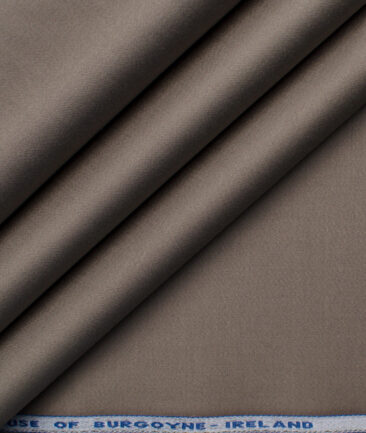 Burgoyne Men's Cotton Solids 1.50 Meter Unstitched Stretchable Cotton Trouser Fabric (Sand Stone Beige)