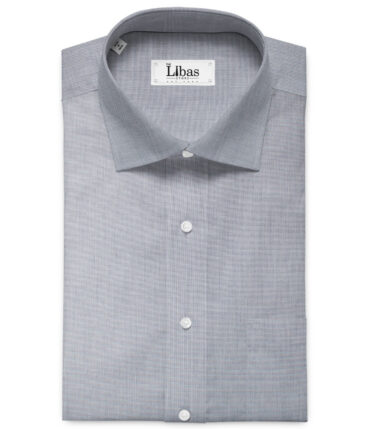 Cadini Men's Luxury Cotton Self Design 2.25 Meter Unstitched Shirting Fabric (Light Grey)