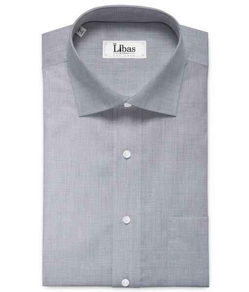 Cadini Men's Luxury Cotton Self Design 2.25 Meter Unstitched Shirting Fabric (Light Grey)
