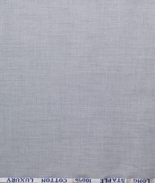 Cadini Men's Luxury Cotton Self Design 2.25 Meter Unstitched Shirting Fabric (Light Grey)