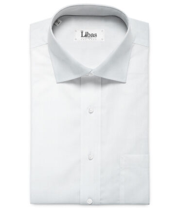 Luthai Men's Supima Cotton Checks 2.25 Meter Unstitched Shirting Fabric (White)