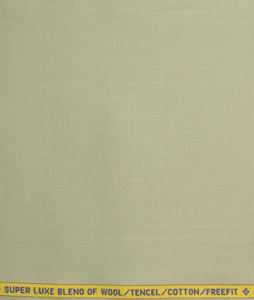 Luthai Men's Supima Cotton Solids 1.50 Meter Unstitched Stretchable Supima Cotton Trouser Fabric (Beige)