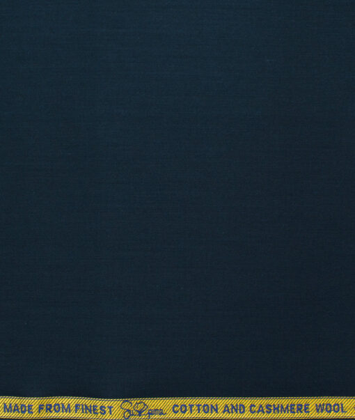 Luthai Men's Supima Cotton Solids 1.50 Meter Unstitched Stretchable Supima Cotton Trouser Fabric (Dark Blue)
