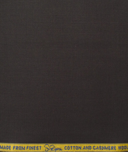 Luthai Men's Supima Cotton Solids 1.50 Meter Unstitched Stretchable Supima Cotton Trouser Fabric (Dark Brown)