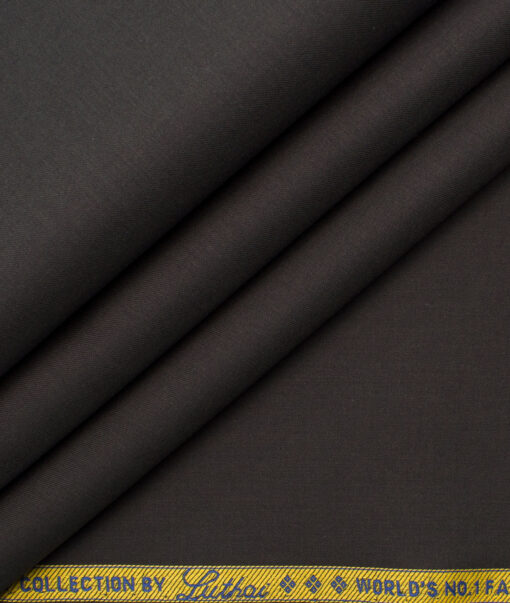 Luthai Men's Supima Cotton Solids 1.50 Meter Unstitched Stretchable Supima Cotton Trouser Fabric (Dark Brown)