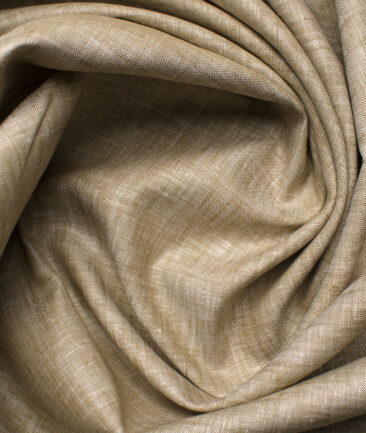 Raymond Men's Linen Self Design 3.75 Meter Unstitched Suiting Fabric (Oat Beige)
