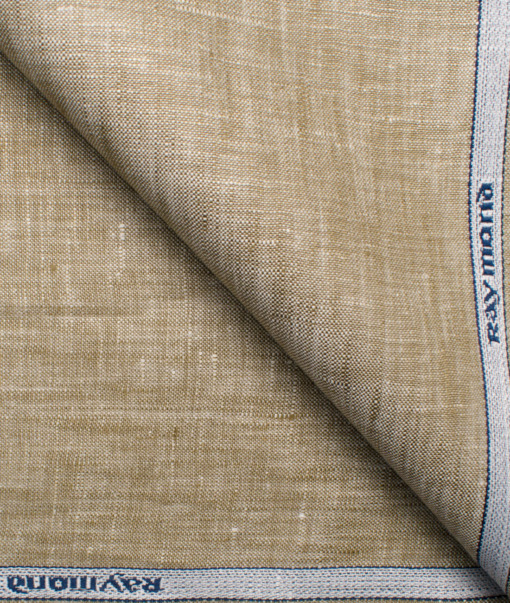 Raymond Men's Linen Self Design 3.75 Meter Unstitched Suiting Fabric (Oat Beige)