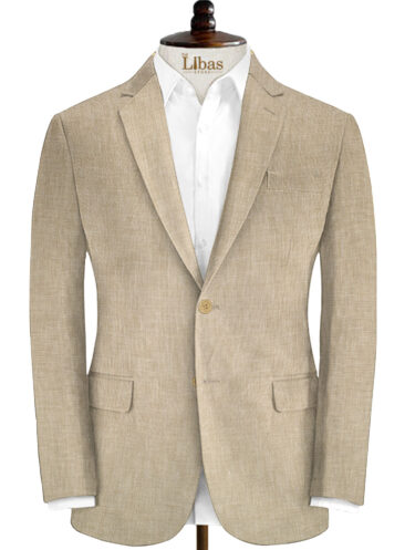 Raymond Men's Linen Structured 3.75 Meter Unstitched Suiting Fabric (Oat Beige)