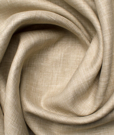 Raymond Men's Linen Structured 3.75 Meter Unstitched Suiting Fabric (Oat Beige)