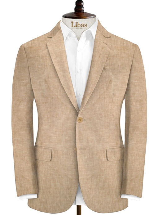 Raymond Men's Linen Self Design 3.75 Meter Unstitched Suiting Fabric (Sepia Beige)