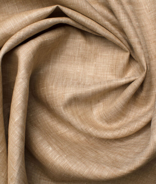 Raymond Men's Linen Self Design 3.75 Meter Unstitched Suiting Fabric (Sepia Beige)