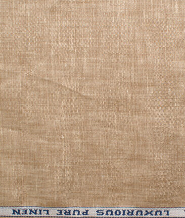 Raymond Men's Linen Self Design 3.75 Meter Unstitched Suiting Fabric (Sepia Beige)