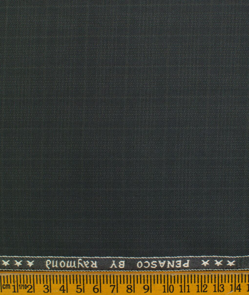 Raymond Men's Polyester Viscose Checks  Unstitched Suiting Fabric (Grey)