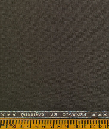 Raymond Men's Polyester Viscose Checks  Unstitched Suiting Fabric (Brown)
