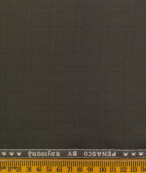 Raymond Men's Polyester Viscose Checks  Unstitched Suiting Fabric (Brown)