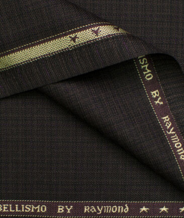Raymond Men's Polyester Viscose Checks  Unstitched Suiting Fabric (Brown)