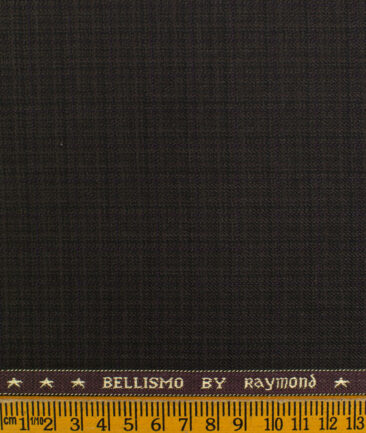 Raymond Men's Polyester Viscose Checks  Unstitched Suiting Fabric (Brown)