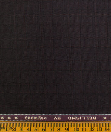 Raymond Men's Polyester Viscose Checks  Unstitched Suiting Fabric (Dark Wine)