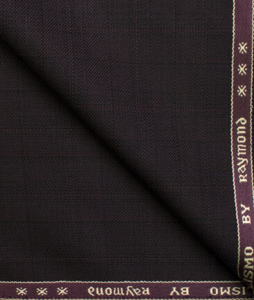 Raymond Men's Polyester Viscose Checks  Unstitched Suiting Fabric (Dark Wine)