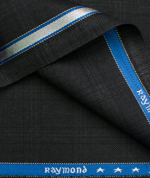 Raymond Men's Polyester Viscose Checks  Unstitched Suiting Fabric (Dark Grey)