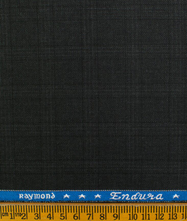 Raymond Men's Polyester Viscose Checks  Unstitched Suiting Fabric (Dark Grey)