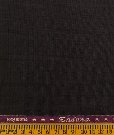 Raymond Men's Polyester Viscose Checks  Unstitched Suiting Fabric (Dark Brown)