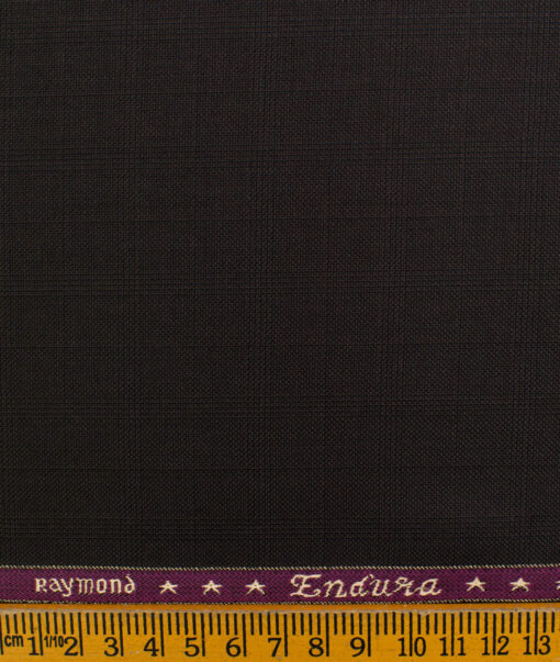 Raymond Men's Polyester Viscose Checks  Unstitched Suiting Fabric (Dark Brown)