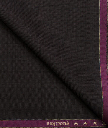 Raymond Men's Polyester Viscose Checks  Unstitched Suiting Fabric (Dark Brown)