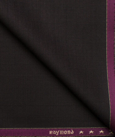 Raymond Men's Polyester Viscose Checks Unstitched Suiting Fabric (Dark Brown)