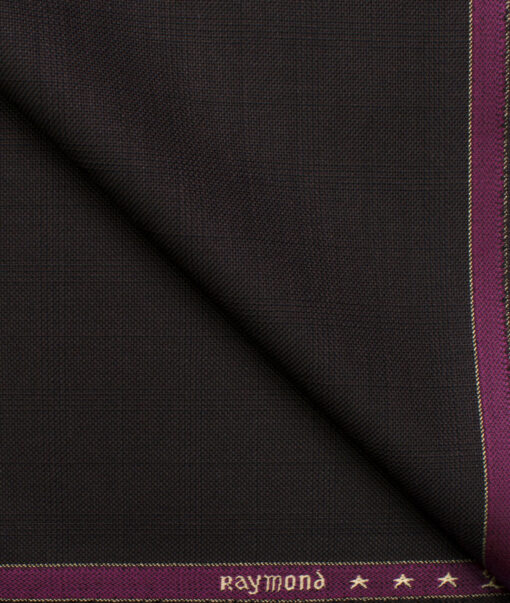 Raymond Men's Polyester Viscose Checks  Unstitched Suiting Fabric (Dark Brown)